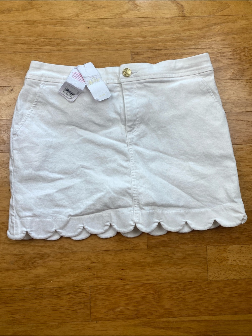 Lilly Pulitzer Colette Scallop Hem Skort - Resort White - Size 8 NWT